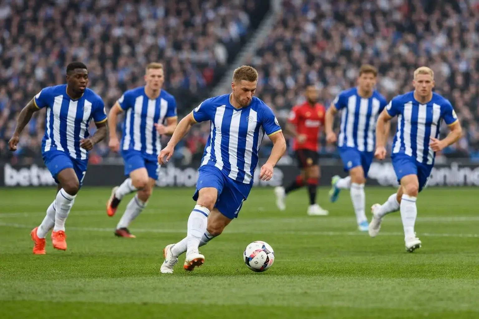Brighton players in attacking positions during open play