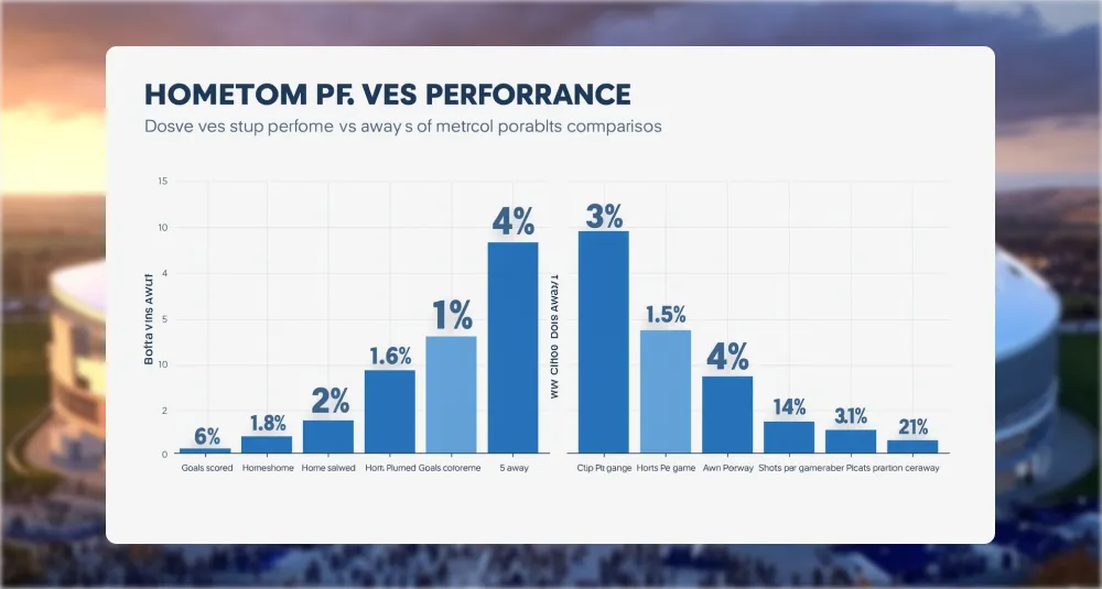 Bar chart comparing Brighton's home versus away performance metrics including goals, wins, and shots