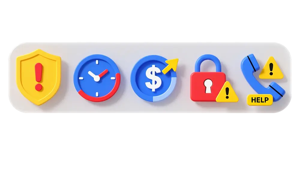 Responsible Gambling Safety Icons - Warning Symbols and Support Resources